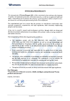 Wasion Hungary Kft. Integrated Policy